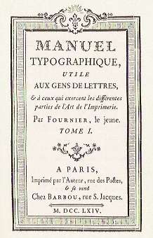 Couverture du Manuel typographique de Fournier