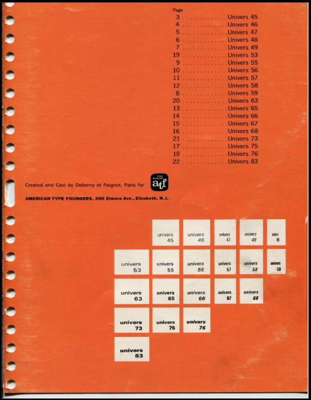 Couverture du spécimen ATF 1968